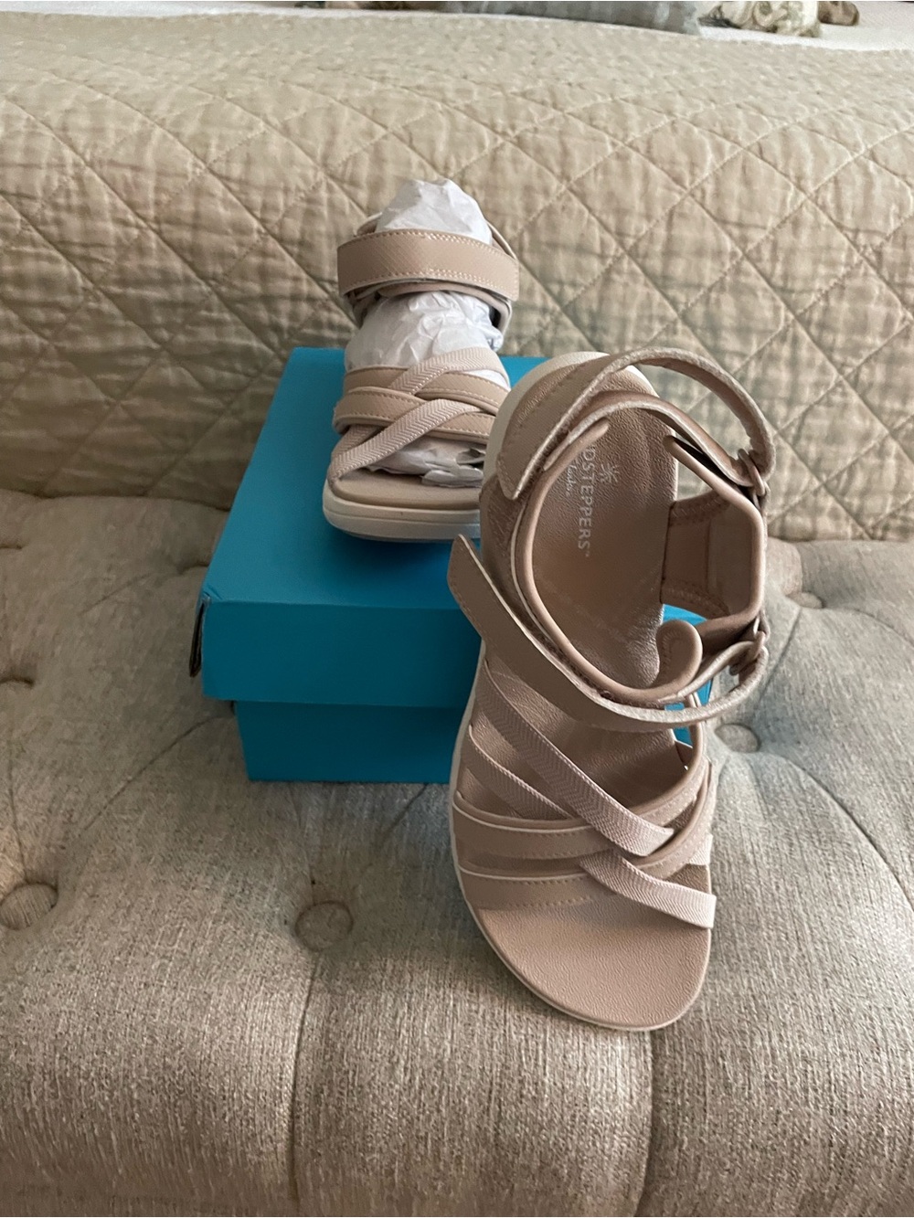 Clarks Beige Strappy Ankle Sandals